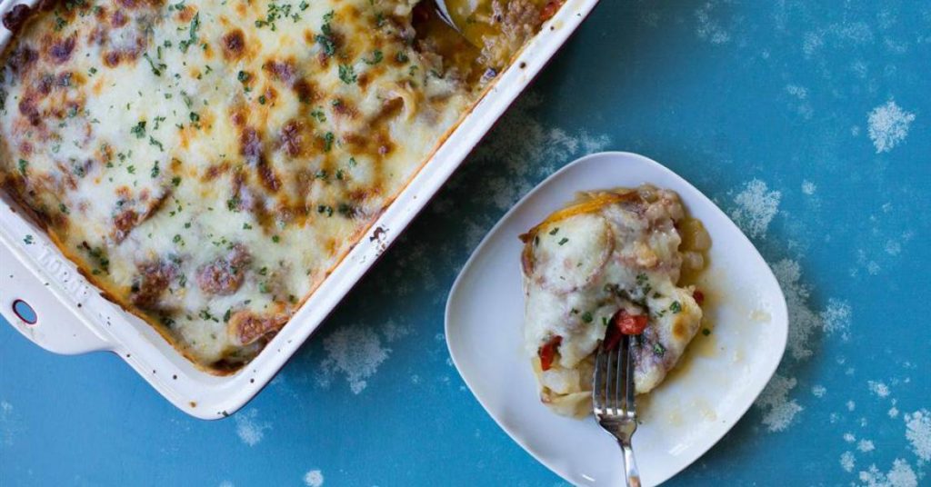 Sausage Potato Casserole With Roasted Red Peppers
&ndash; Lodge Cast Iron