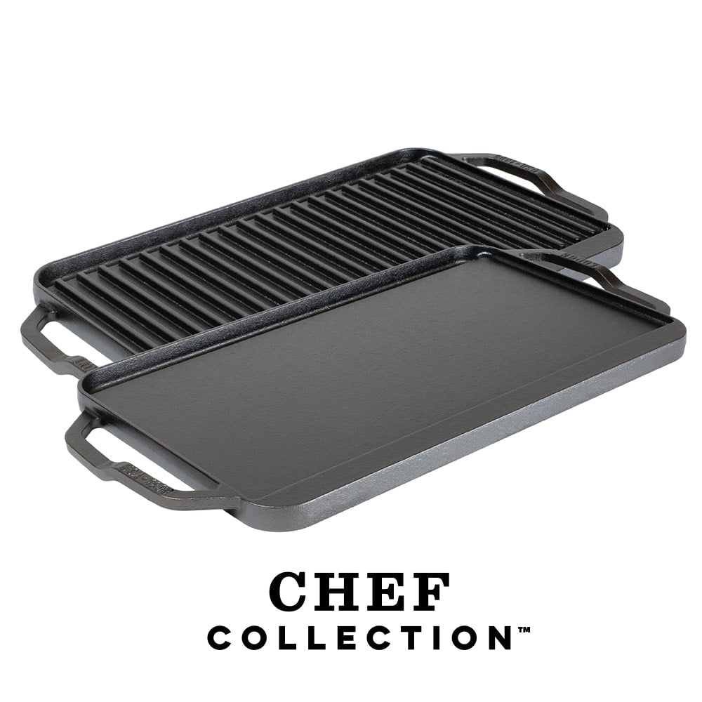 Chef Collection 49.53 x 25.4 Cm Cast Iron Reversible Grill/Griddle - LCDRG