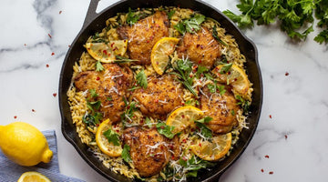 Cosce Di Pollo Con Orzo E Spinaci 