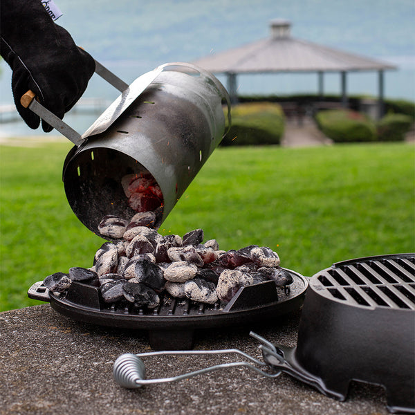 Sportsman's Pro Portable Cast Iron Charcoal Grill + A5-1 Starter Conta – Lodge  Cast Iron