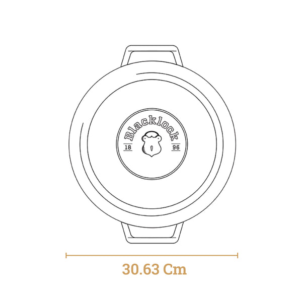 Padella In Ghisa Con Coperchio Blacklock 3.7Lt | 30,48 cm -BL17BR