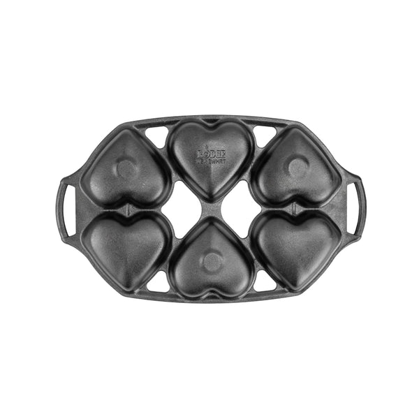 Seasoned Cast Iron Heart Mini Cake Pan