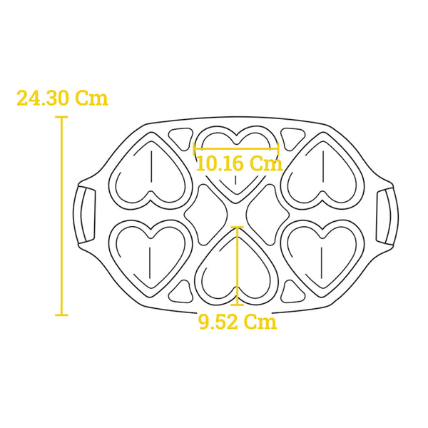 Seasoned Cast Iron Heart Mini Cake Pan