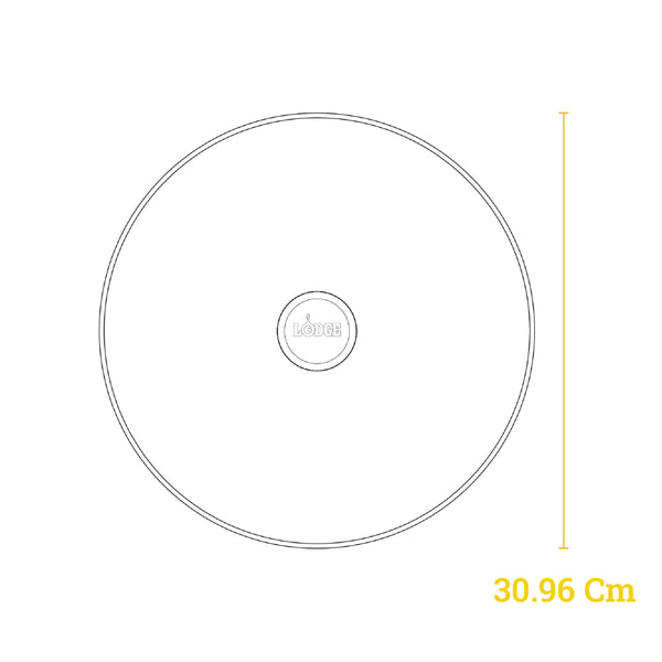Στρογγυλό Γυάλινο Καπάκι 30,48 εκ. για Μαντεμένιο Τηγάνι - GL12