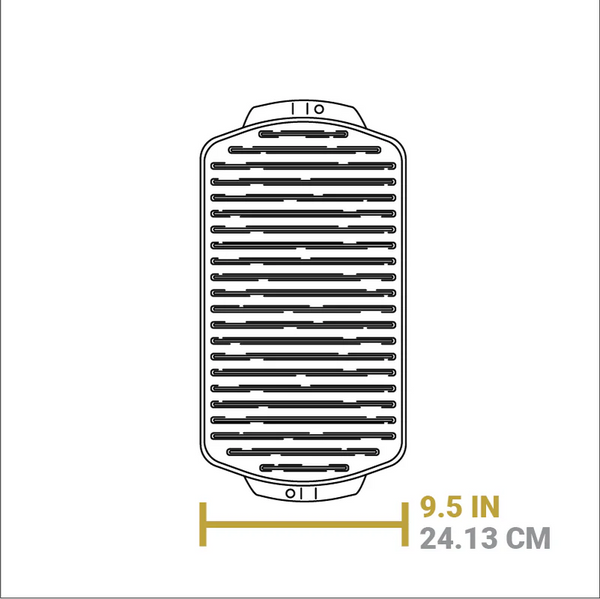 LODGE Μαντεμένια Πλάκα / Σχάρα Δύο Οψεων 48x24 εκ.