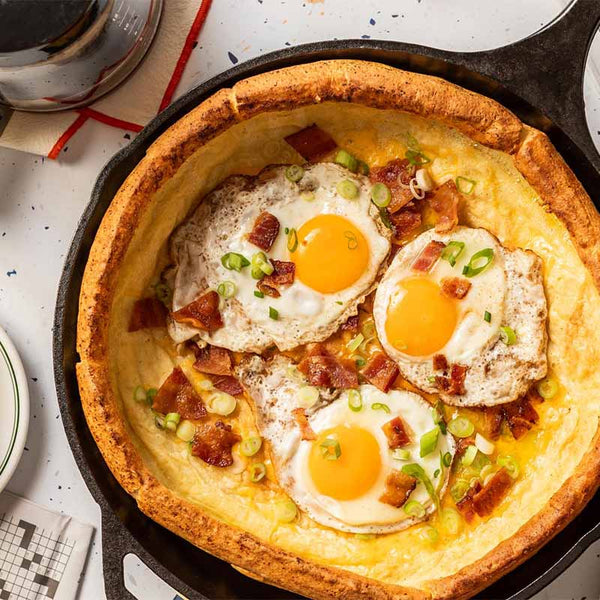 Cast Iron Oven Baked Egg Omelette Egg Omelet In Oven Bacon