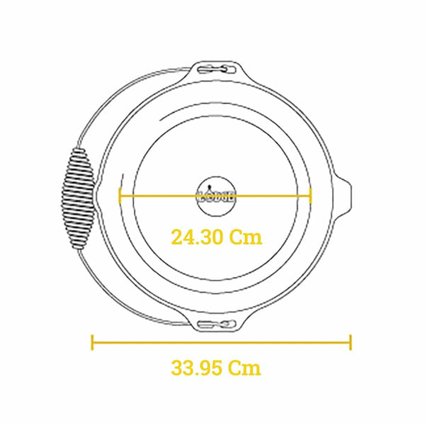 Casseruola in Ghisa 6,62 lt con Coperchio in Ghisa e Manico Inox - Lodge L10DO3 