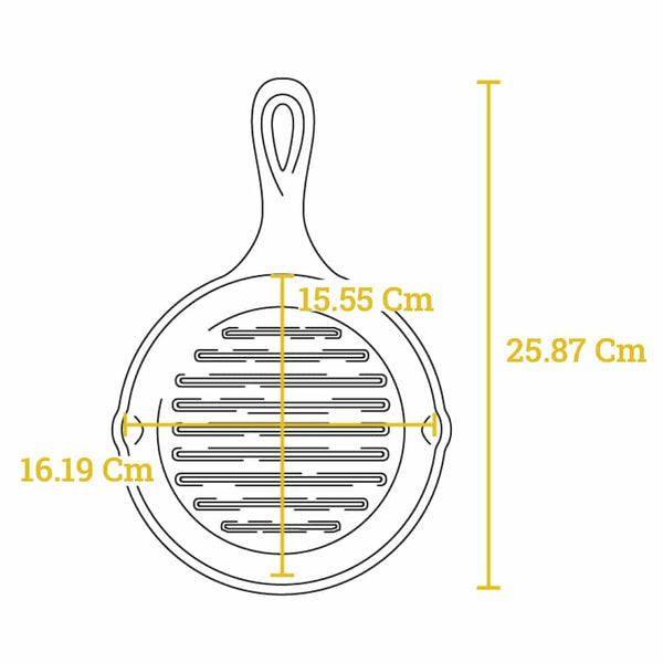 Padella con griglia in ghisa 16,51 cm (6,50 pollici) - Lodge L3GP 