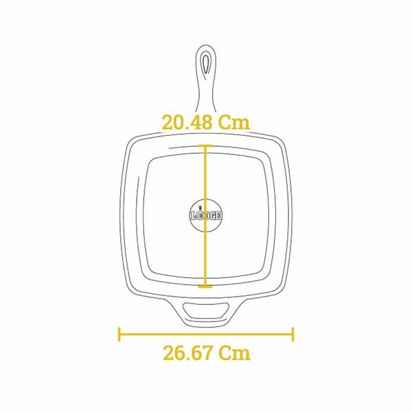 Μαντεμένιο τηγάνι Γκριλ Τετράγωνο Σχαροτήγανο 26,67 cm (10.5 Inch) - Lodge L8SGP3